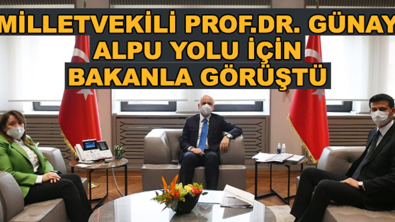Milletvekili Prof. Dr. Günay, Alpu yolu için Bakanla görüştü