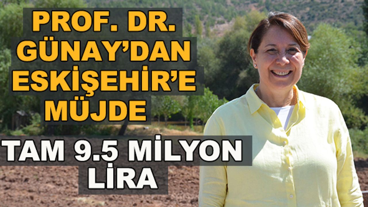 Prof. Dr. Günay'dan Eskişehir'e müjde... Tam 9.5 milyon lira
