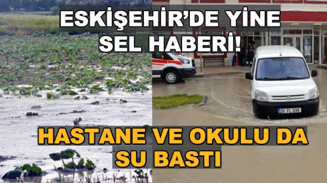 Eskişehir'de yine sel haberi! Hastane ve okulu da su bastı