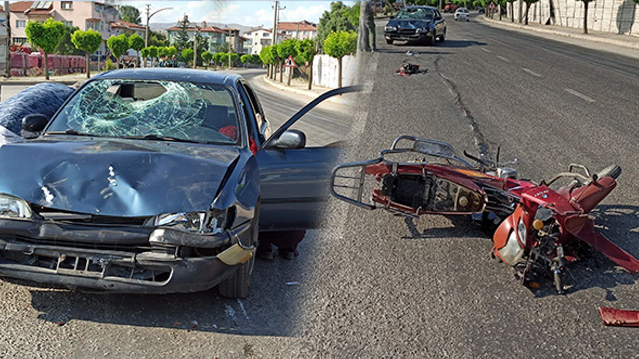 Otomobil ile motosiklet çarpıştı... 1 kişi yaralandı