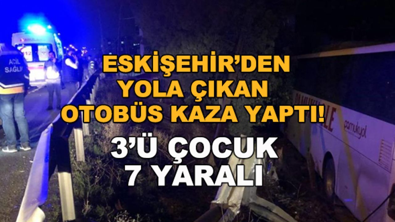 Eskişehir'den yola çıkan otobüs kaza yaptı! 3'ü çocuk 7 yaralı
