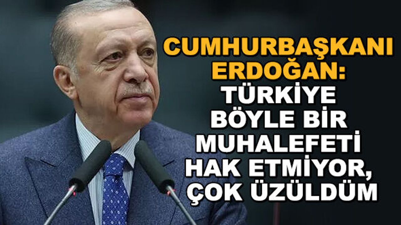 Cumhurbaşkanı Erdoğan: Türkiye böyle bir muhalefeti hak etmiyor, çok üzüldüm