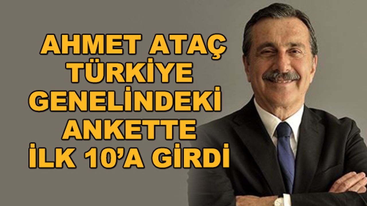 Ahmet Ataç Türkiye genelindeki ankette ilk 10'a girdi