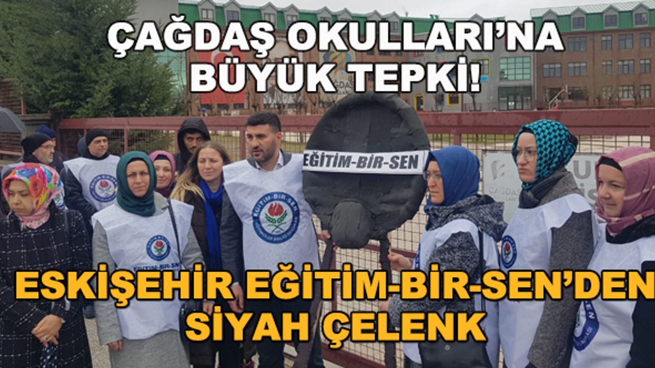 Çağdaş Okulları'na büyük tepki! Eskişehir Eğitim-Bir-Sen'den siyah çelenk