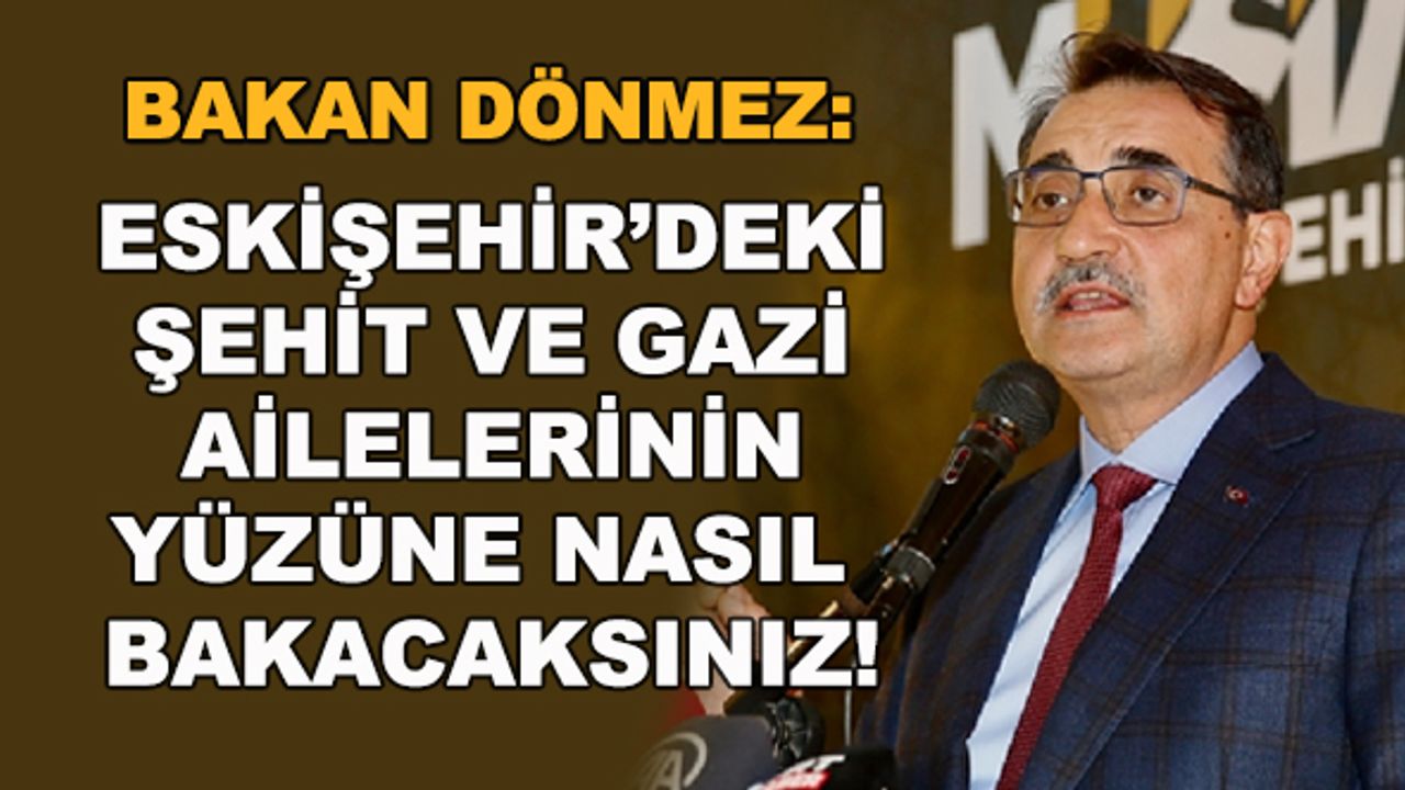 Bakan Dönmez: Eskişehir'deki şehit ve gazi ailelerinin yüzüne nasıl bakacaksınız!