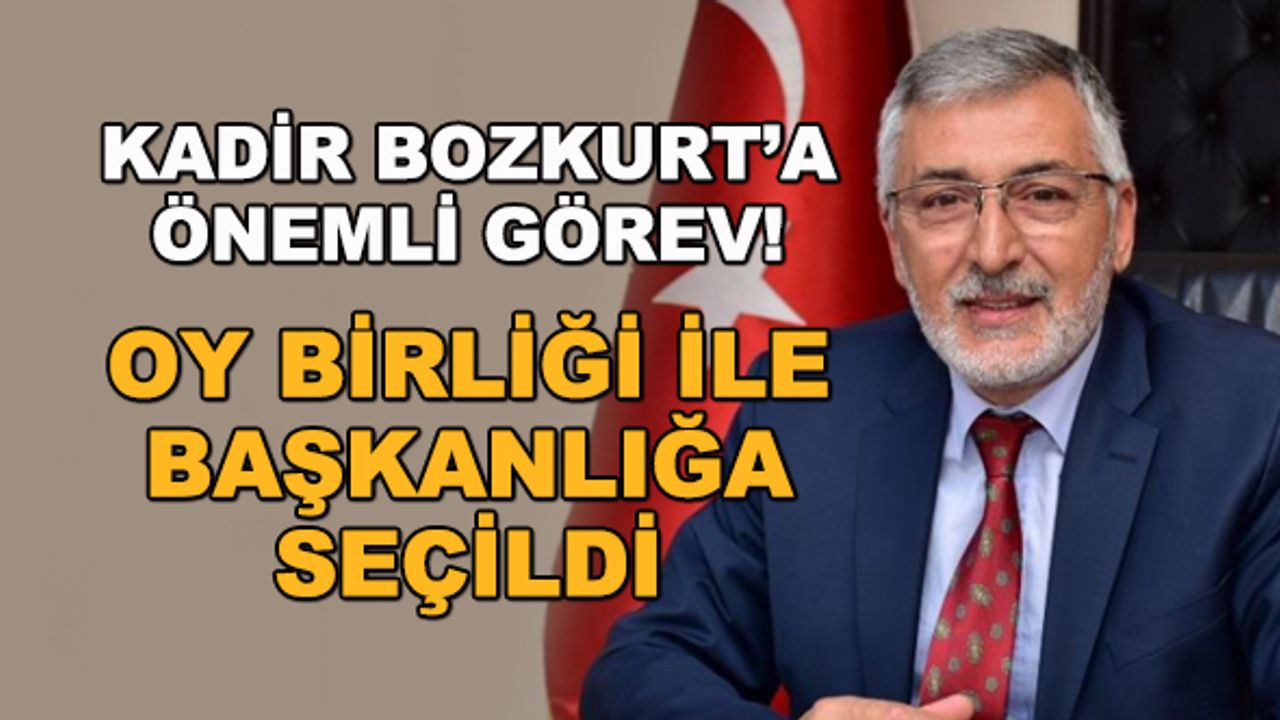 Kadir Bozkurt'a önemli görev! Oy birliği ile başkanlığa seçildi