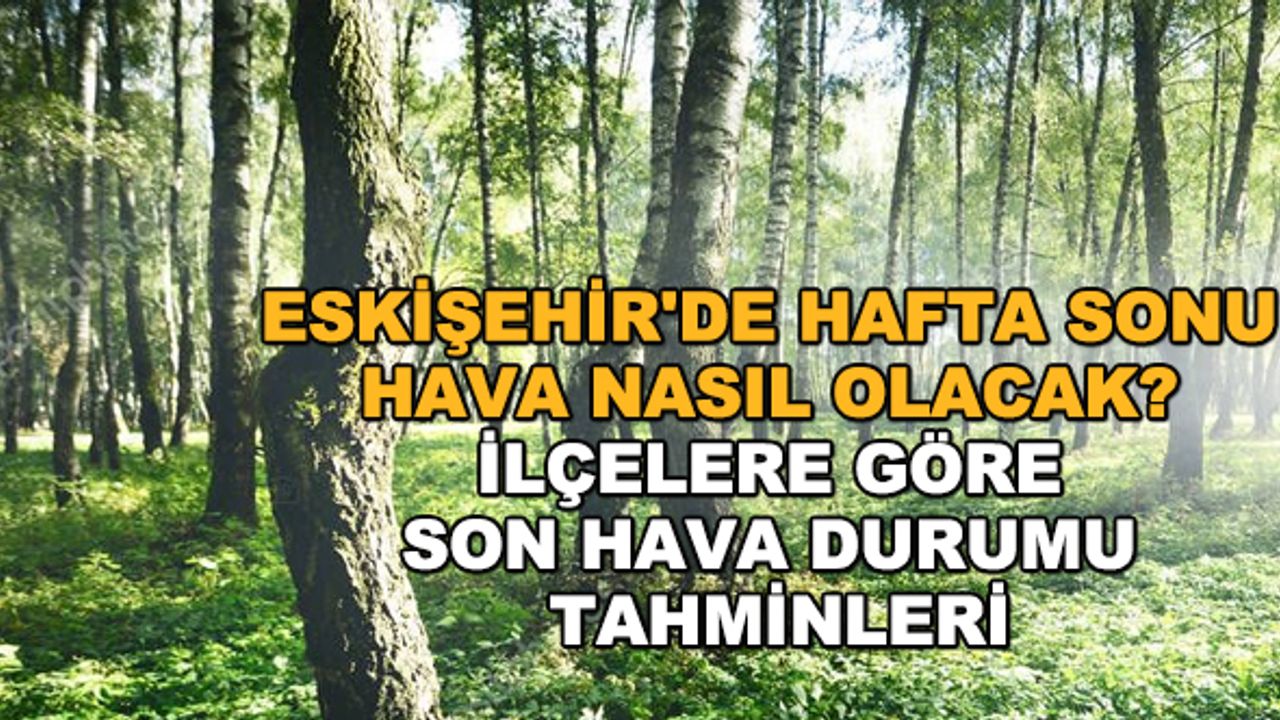 Eskişehir'de hafta sonu hava nasıl olacak? İlçelere göre son hava durumu tahminleri