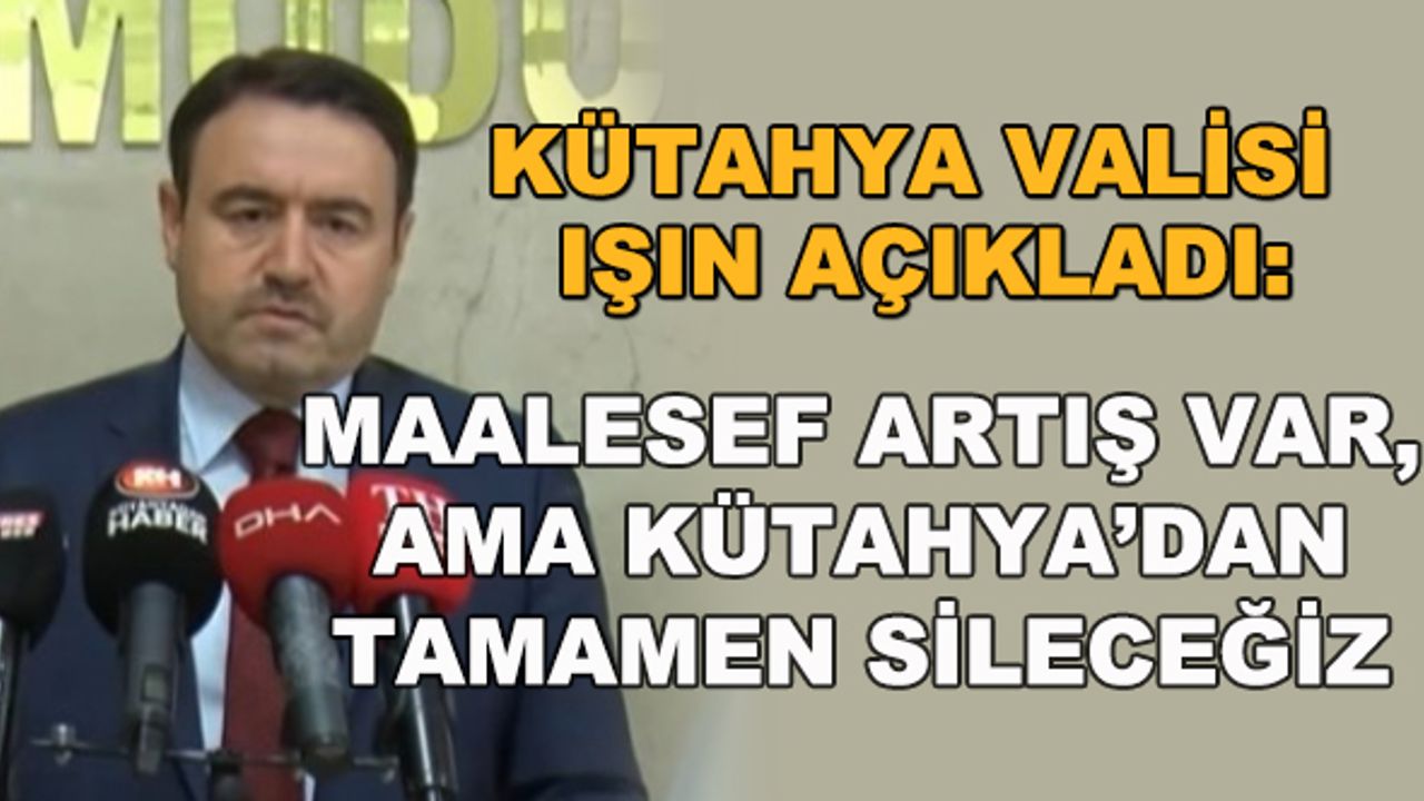 Kütahya Valisi Işın: Maalesef artış var, ama Kütahya'dan tamamen sileceğiz