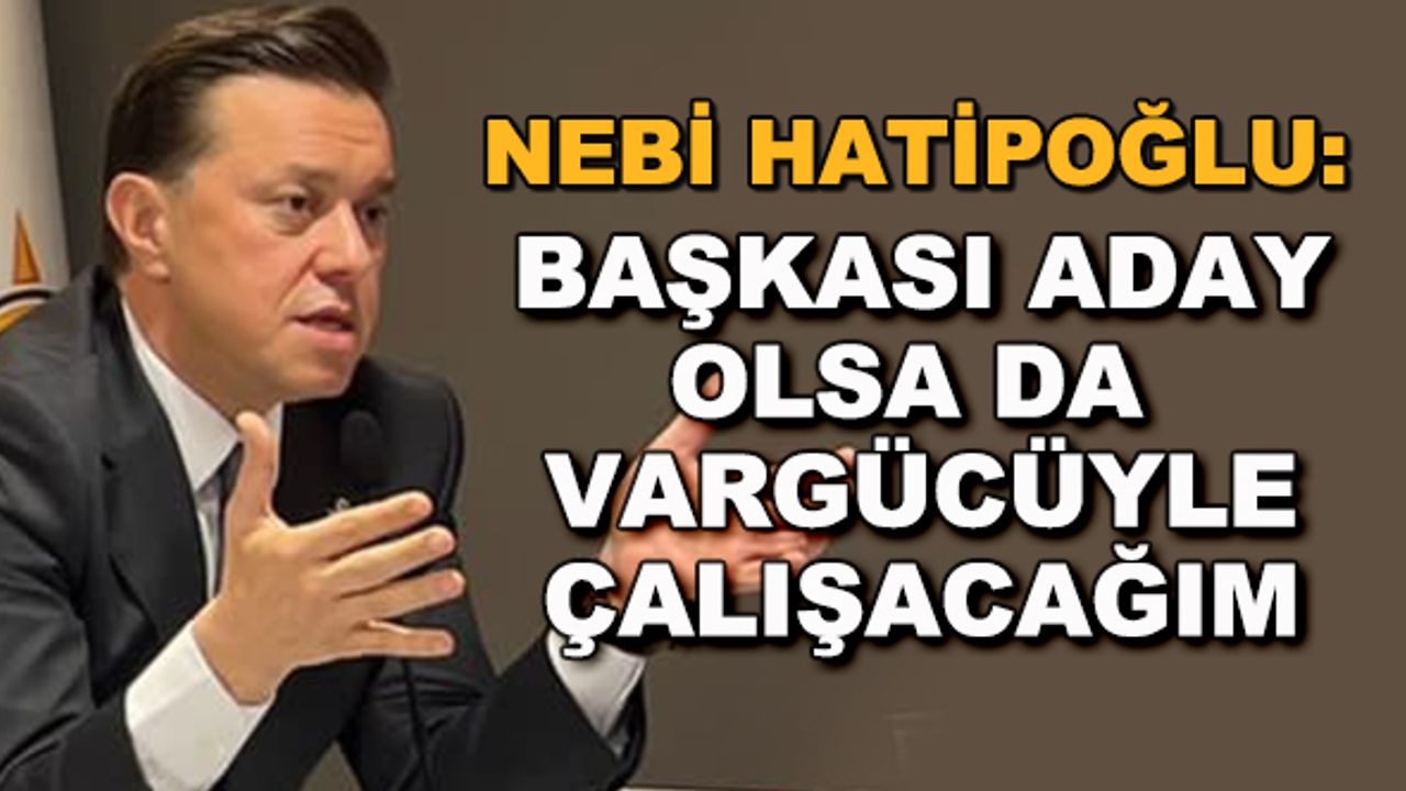 Nebi Hatipoğlu: Başkası aday olsa da vargücüyle çalışacağım