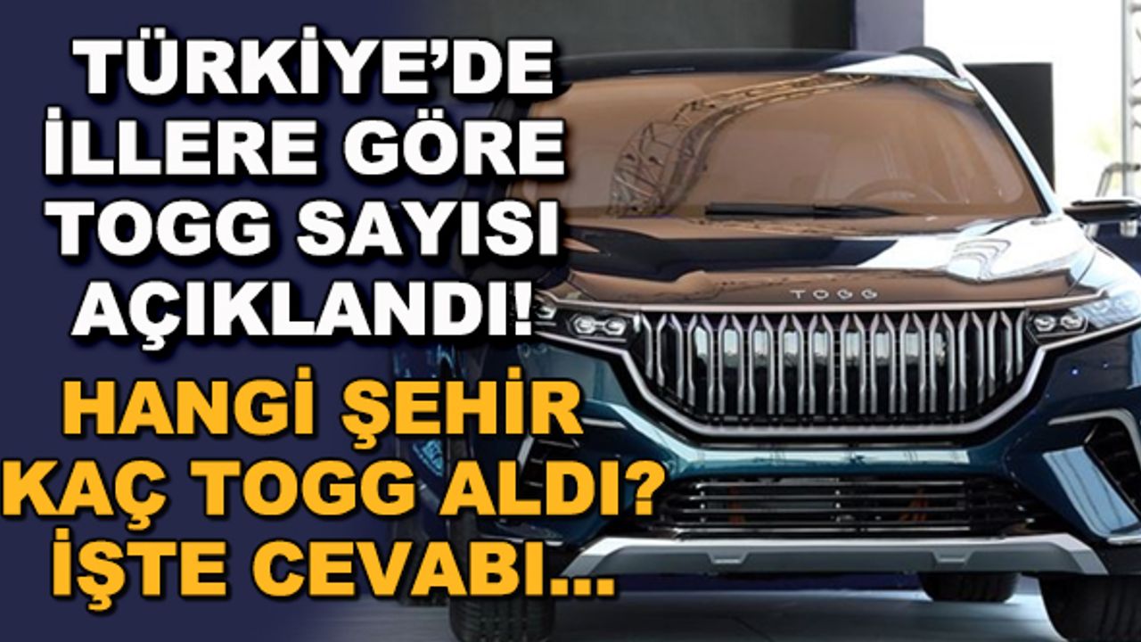 Türkiye'de illere göre Togg sayısı açıklandı! Hangi şehir kaç Togg aldı? İşte cevabı...