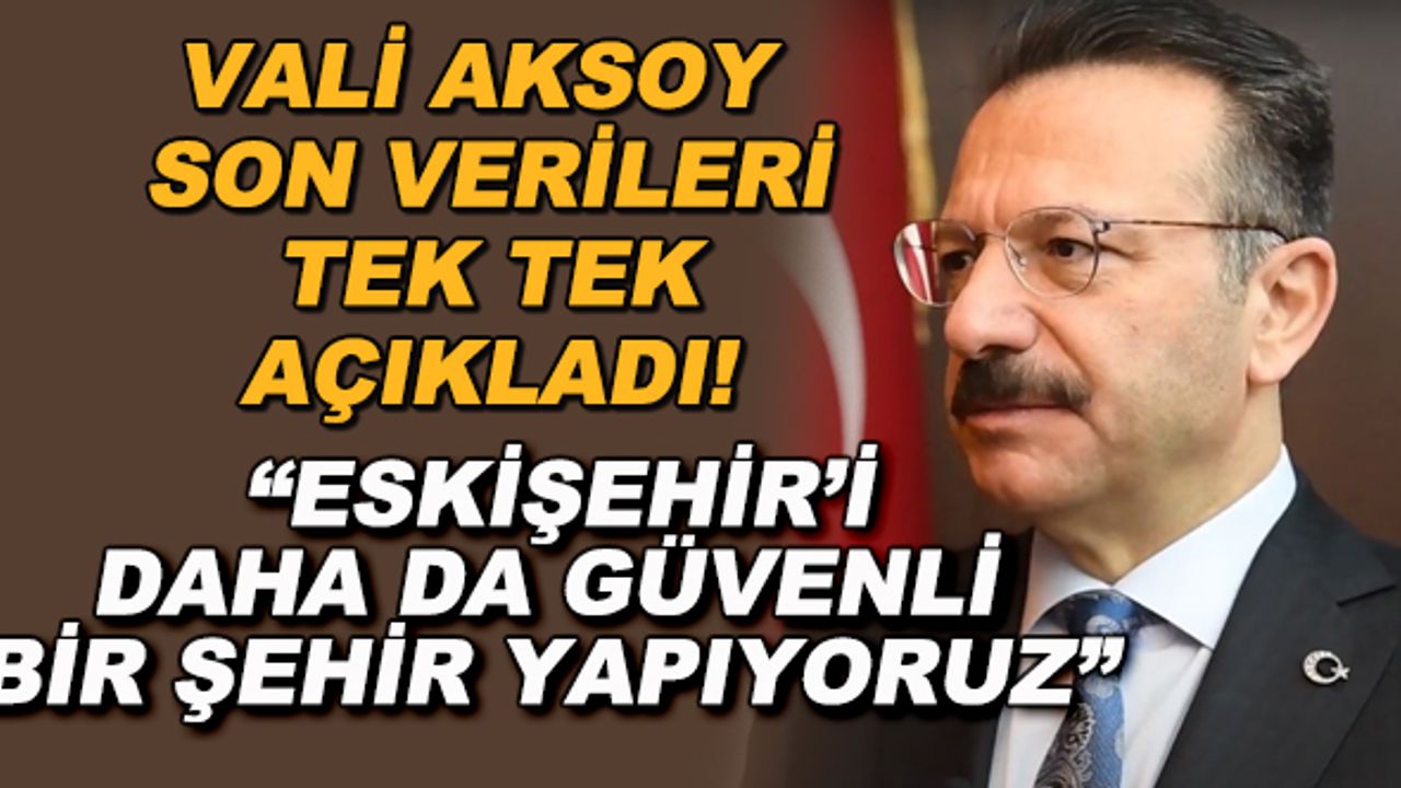 Vali Aksoy tüm verileri tek tek açıkladı! "Eskişehir'i daha da güvenli bir şehir yapıyoruz"