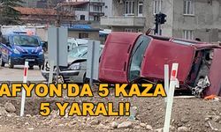 Afyon'da 5 kaza 5 yaralı!