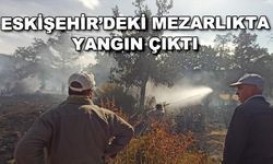 Eskişehir'deki mezarlıkta yangın çıktı