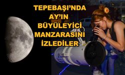 Tepebaşı'nda Ay'ın büyüleyici manzarasını izlediler