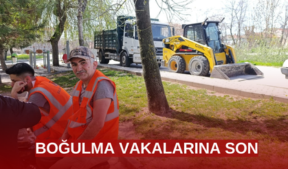 Sulama kanalının etrafı tel örgü ile kapatılıyor