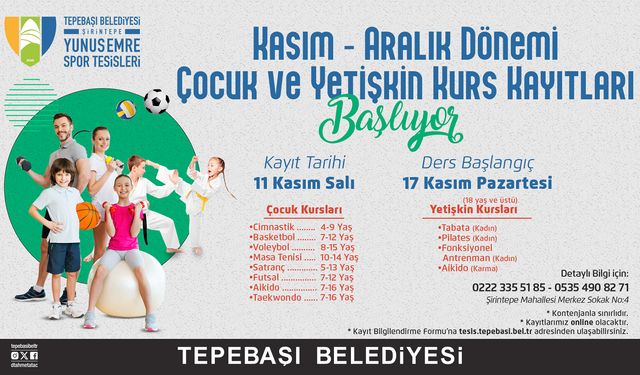Tepebaşı çocuk ve yetişkin kursları başlıyor