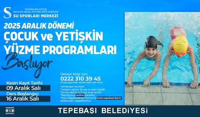 Tepebaşı Belediyesi’nde yüzme kursu kayıtları başlıyor