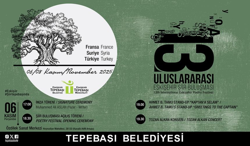 Eskişehir, 13. Şiir Etkinliğine Ev Sahipliği Yapacak