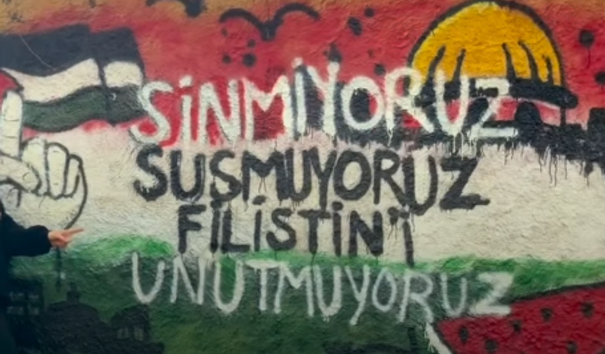 Eskişehir Odunpazarı Duvarlarında Filistin Çığlığı: "Sinmiyoruz, Susmuyoruz!"